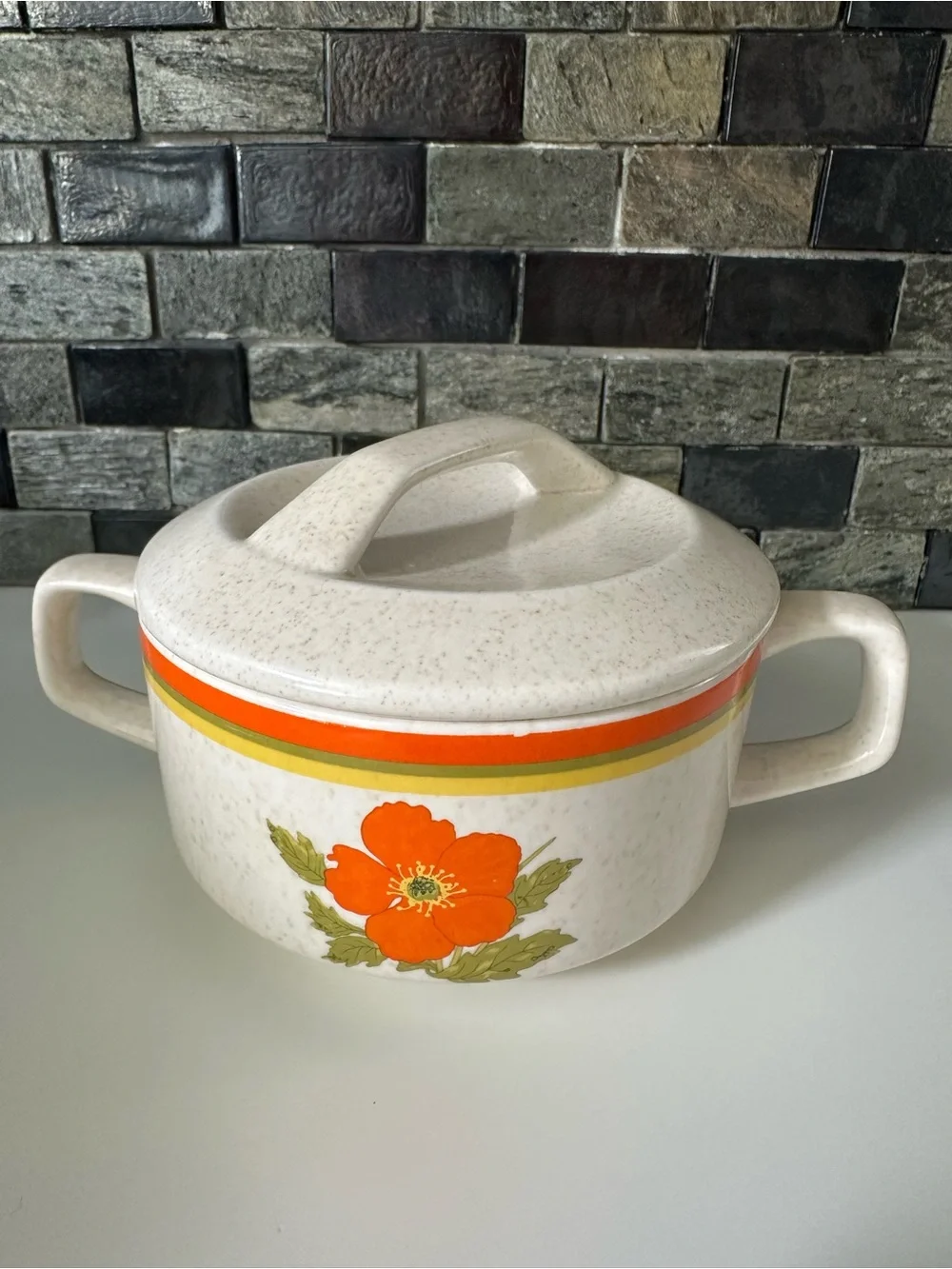 Lenox Temper-Ware Sugar & Creamer Set – Fire Flower, 1970s, Made in USA, EUC